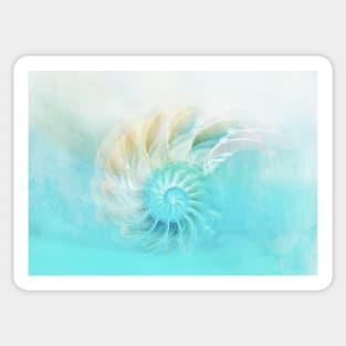 Pale Blue Nautilus Shell Sticker